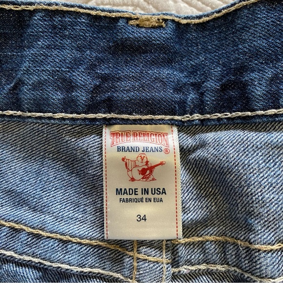 True Religion Straight Mid Rise Classic Blue Women's Jeans Size 34 - Picture 11 of 16